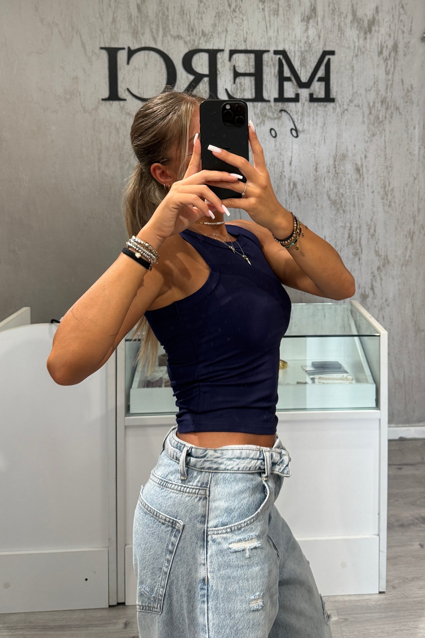 Canotta Costine blu