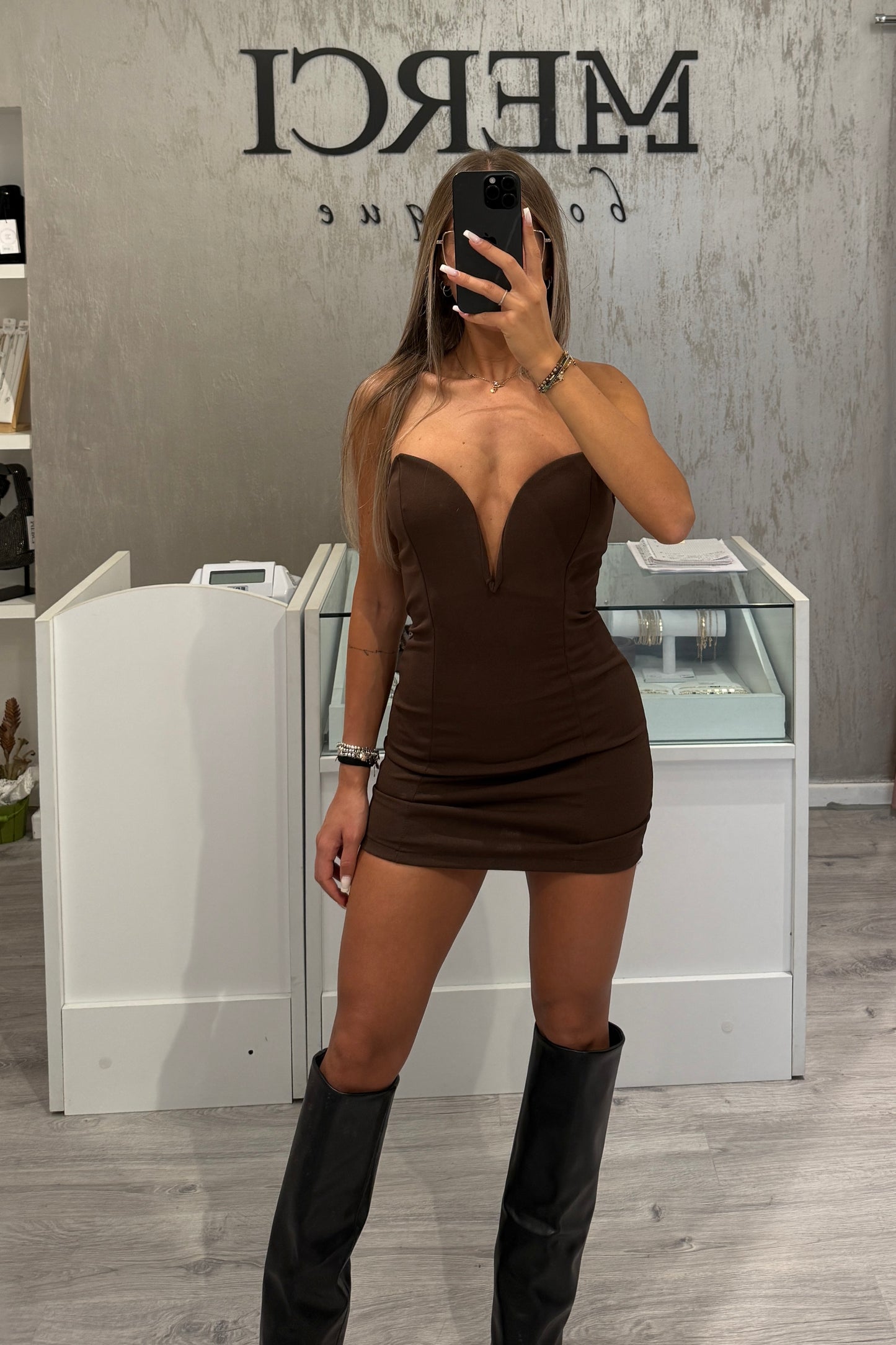 Vestito Rosa marrone