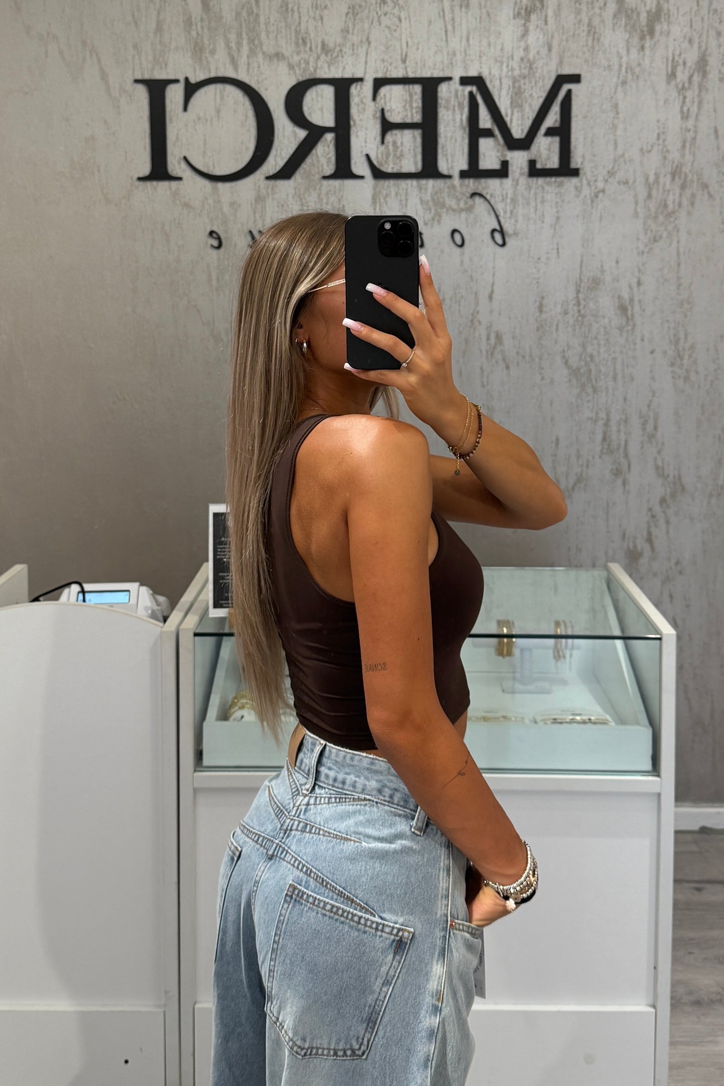Top Lycra marrone