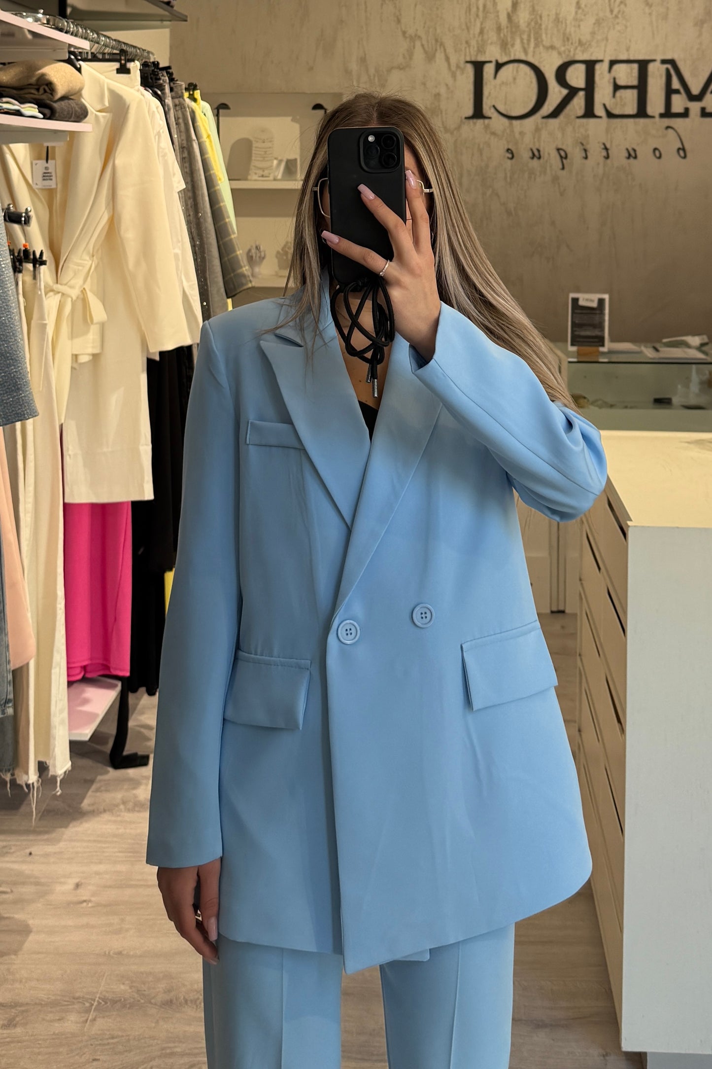 Blazer Doppiopetto celeste