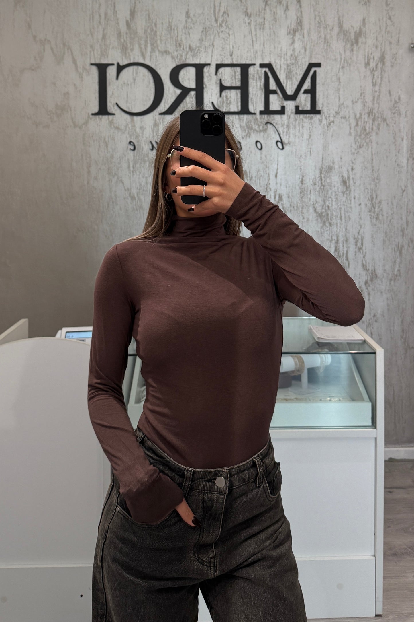Maglia Basic marrone