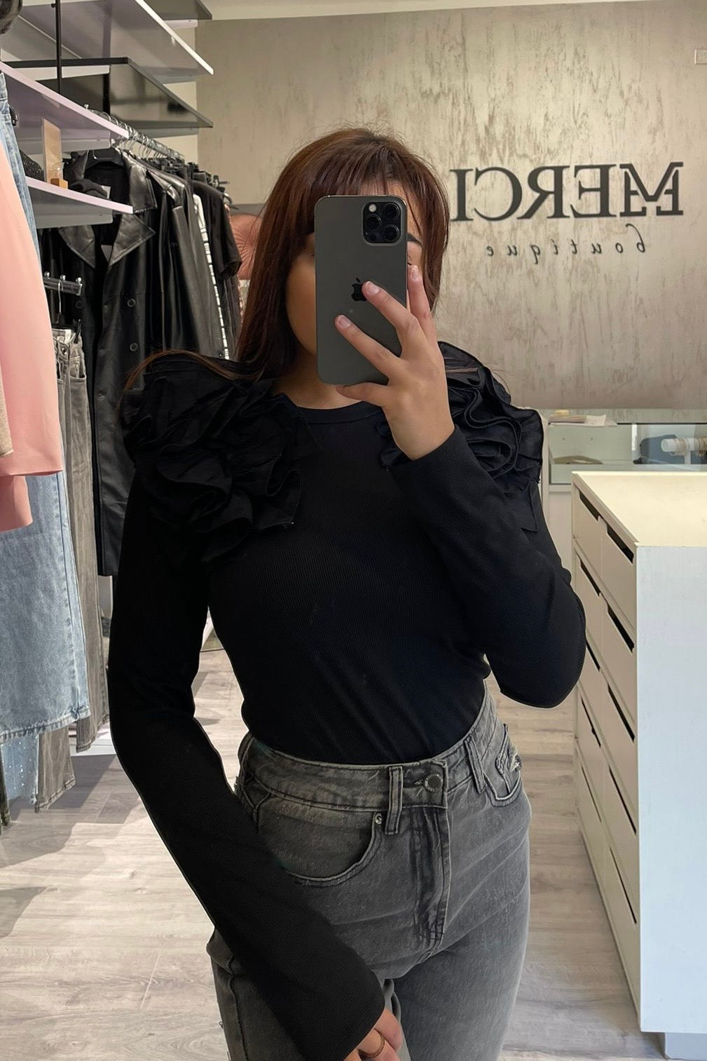 Maglia Rouches nera