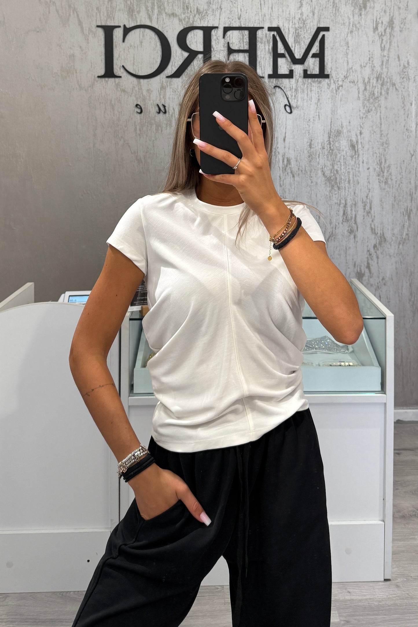 T-shirt Lumina bianca