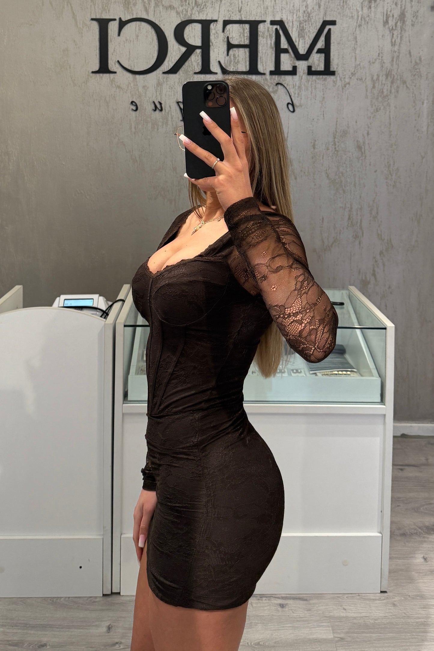 Kleid Brigitte braun