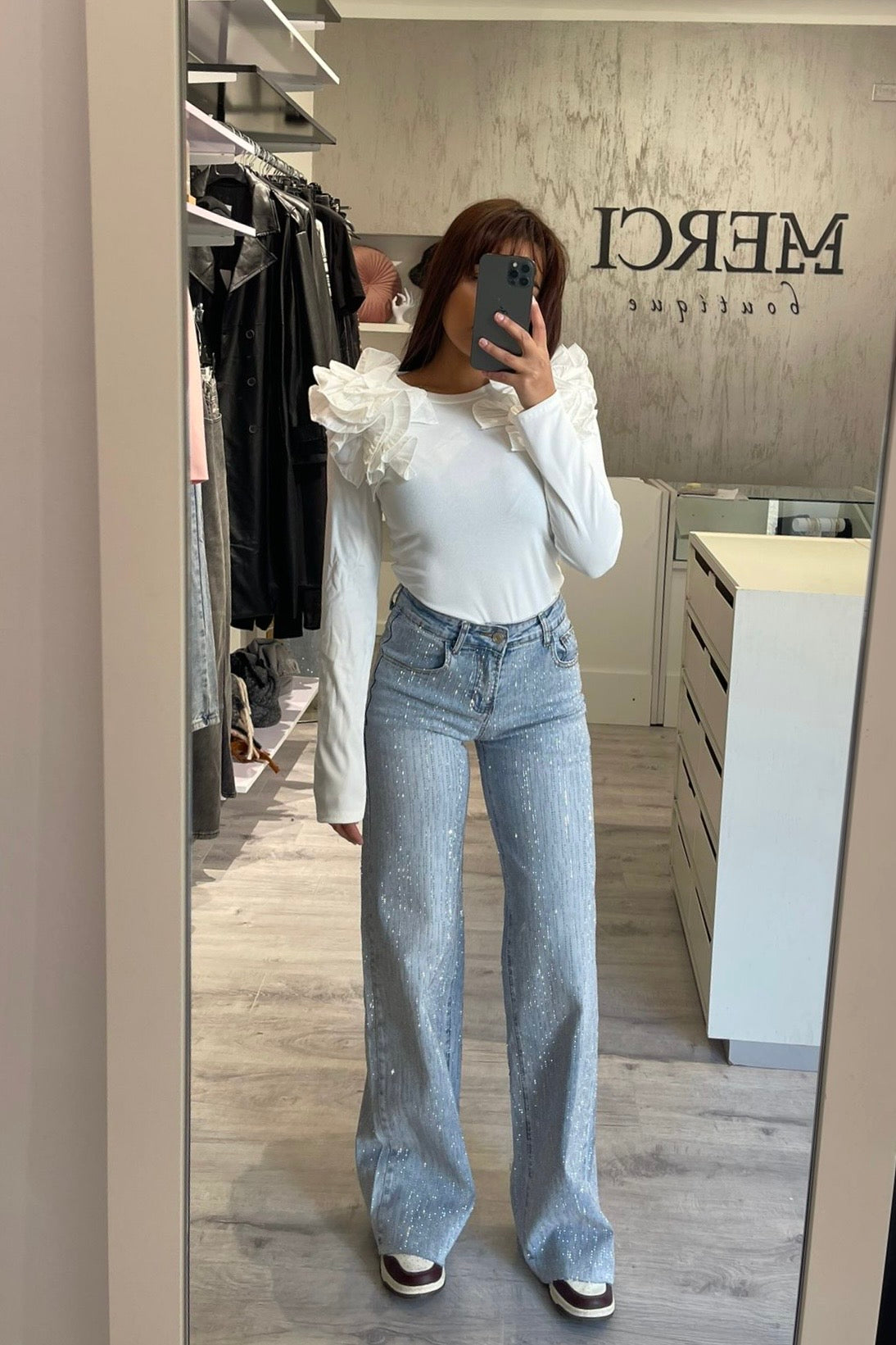 Maglia Rouches bianca