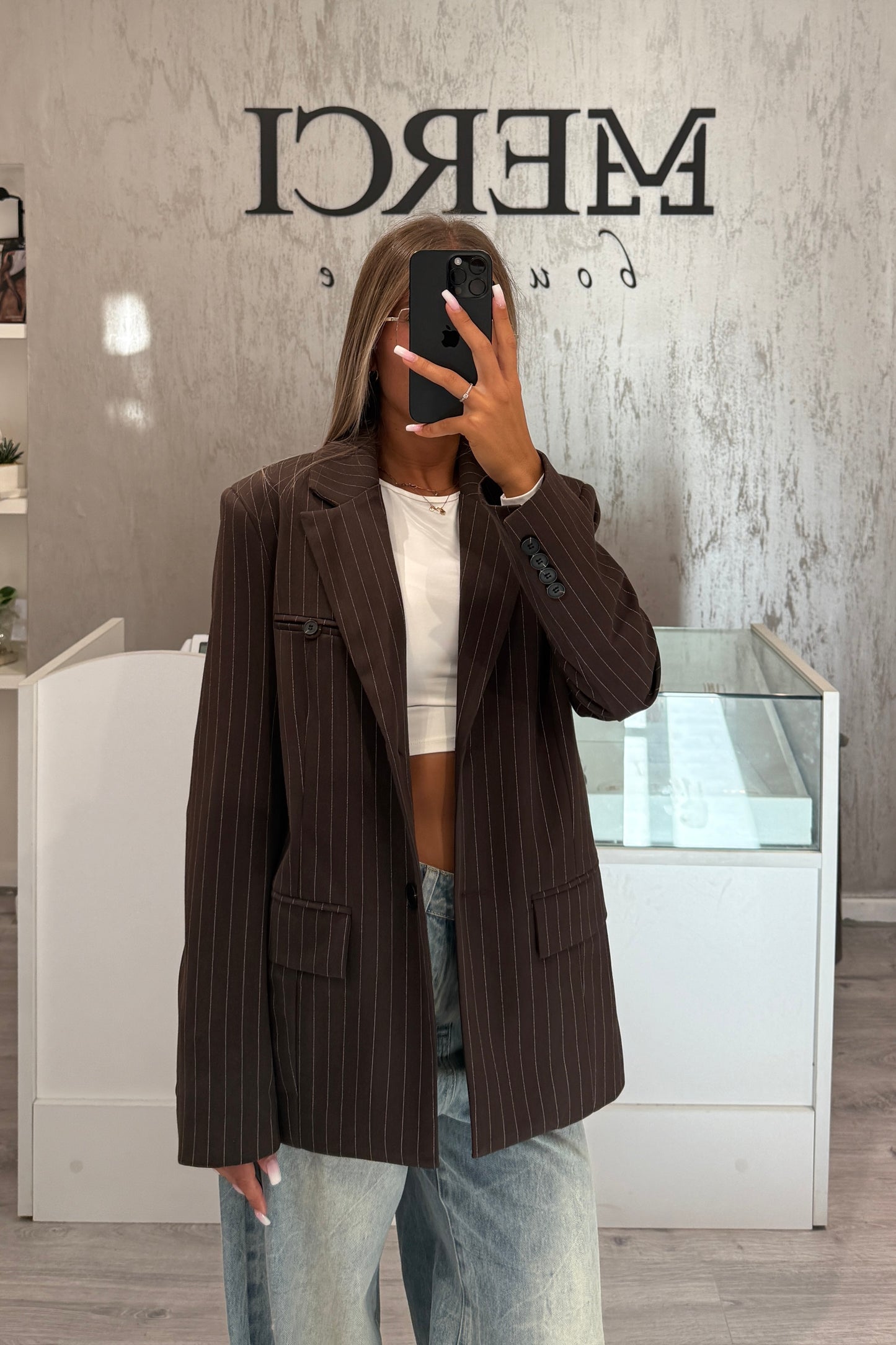 Blazer LUMINA marrone gessato
