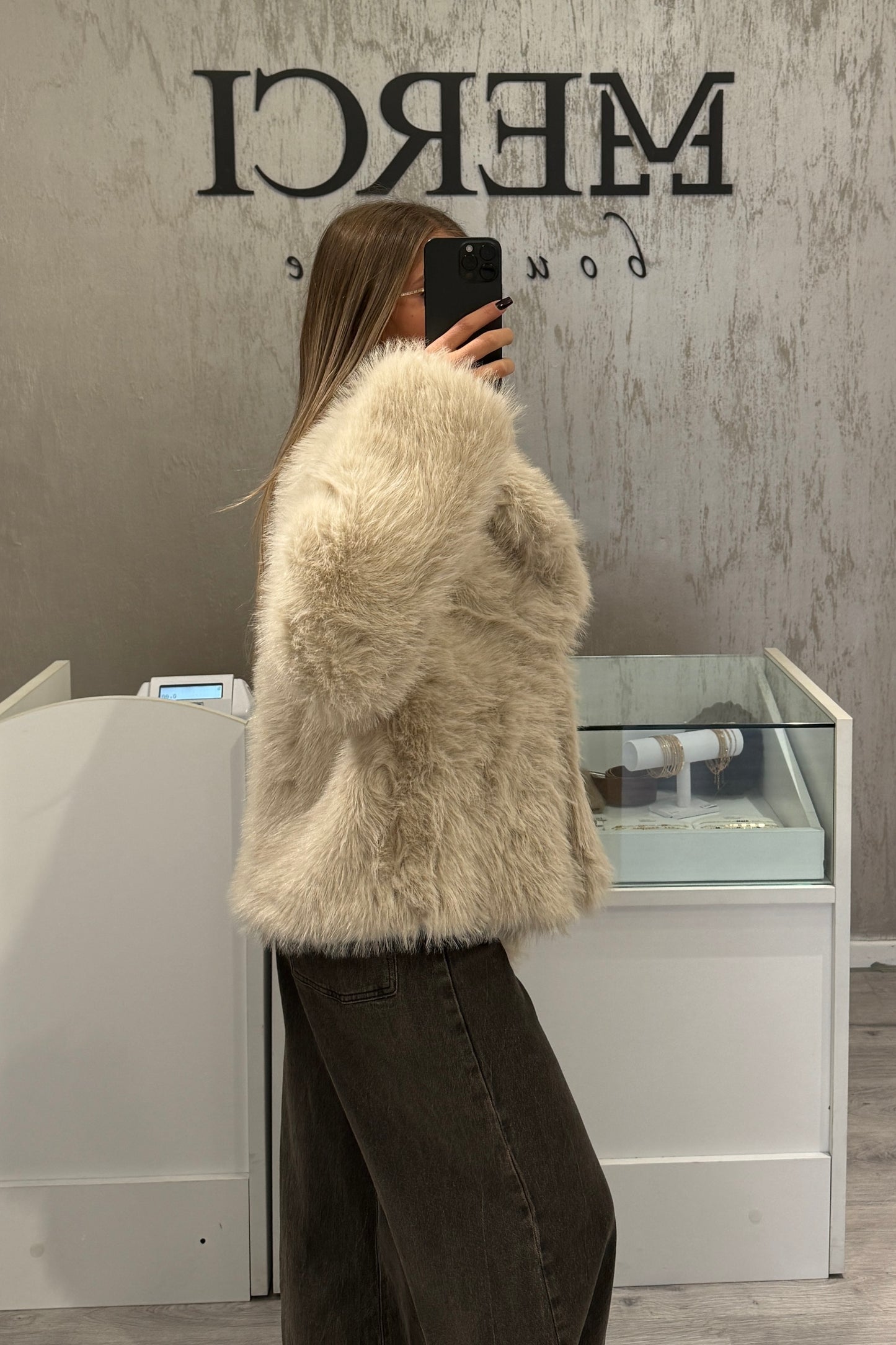 Ecopelliccia beige