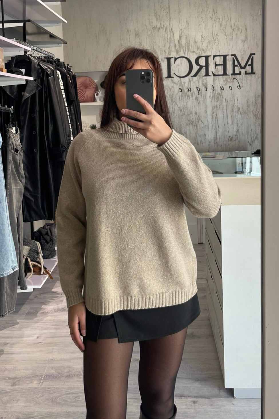 Maglione Lamé beige