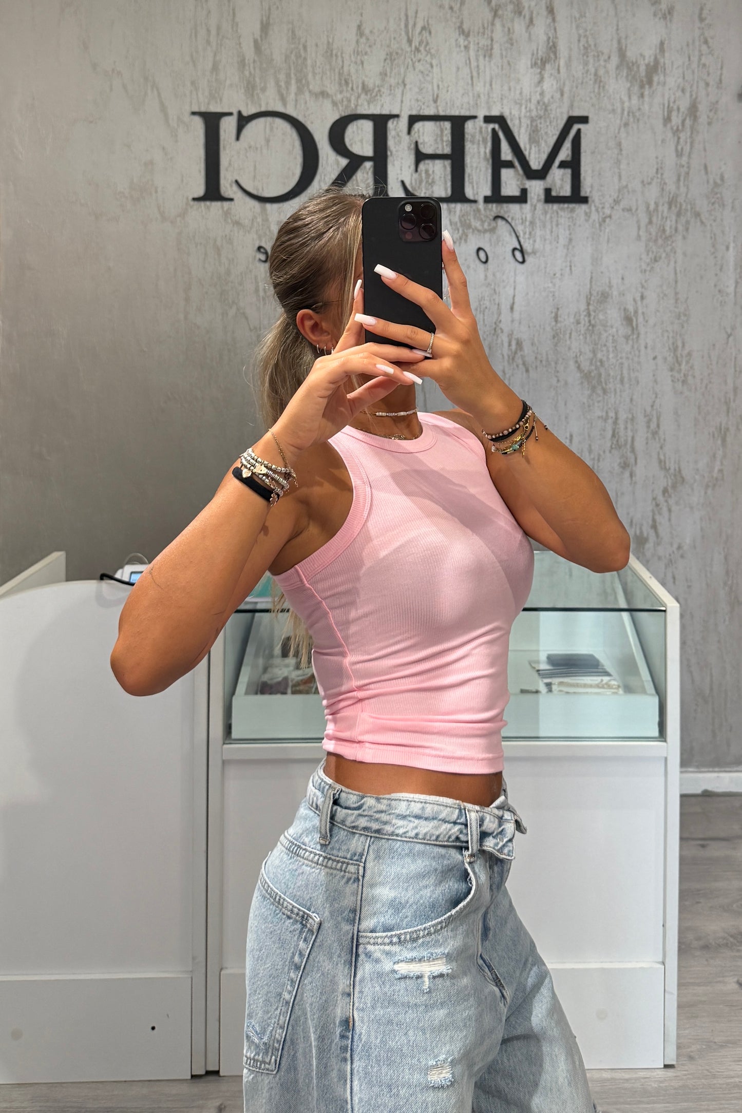 Canotta Costine rosa
