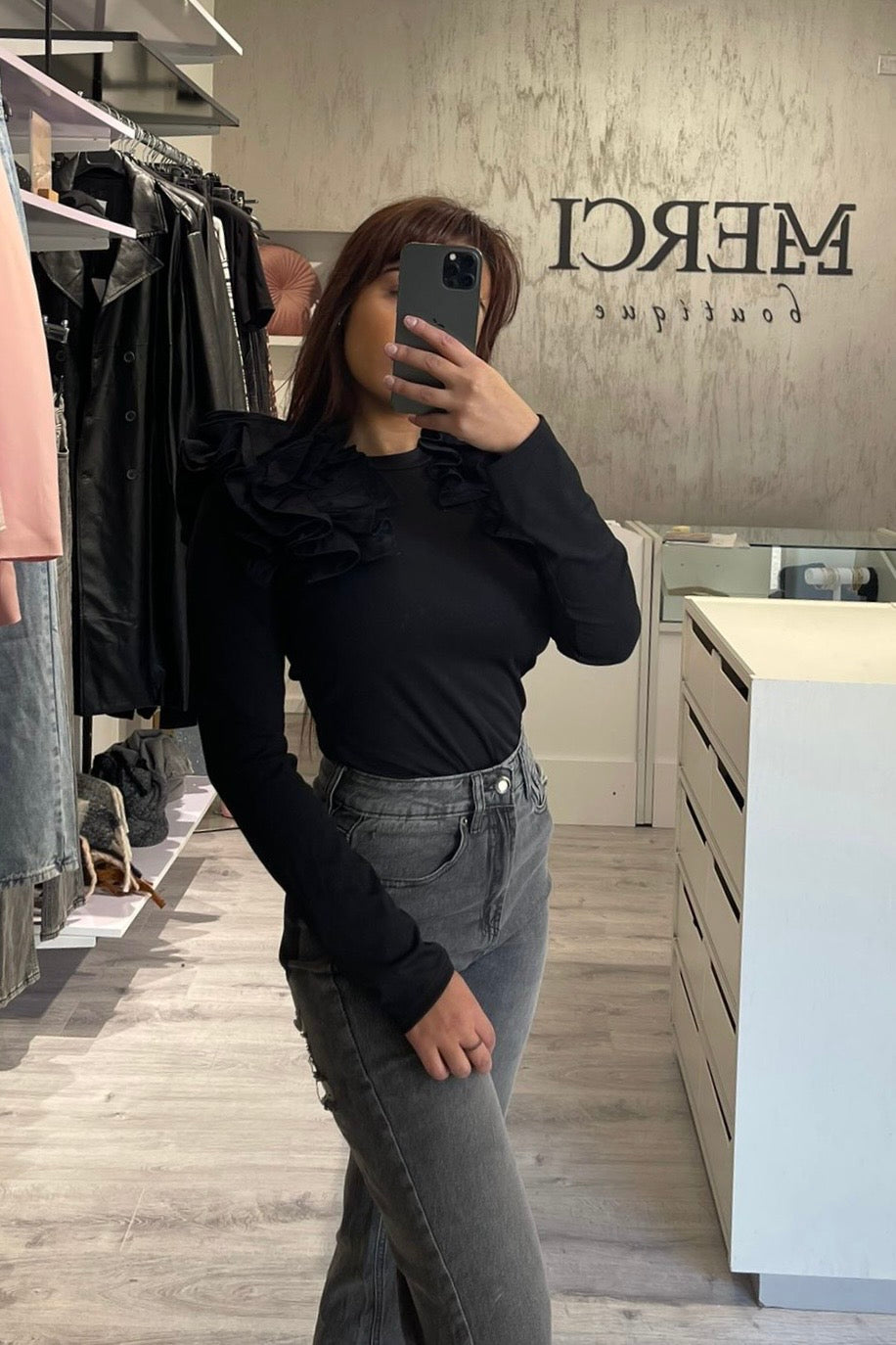 Maglia Rouches nera