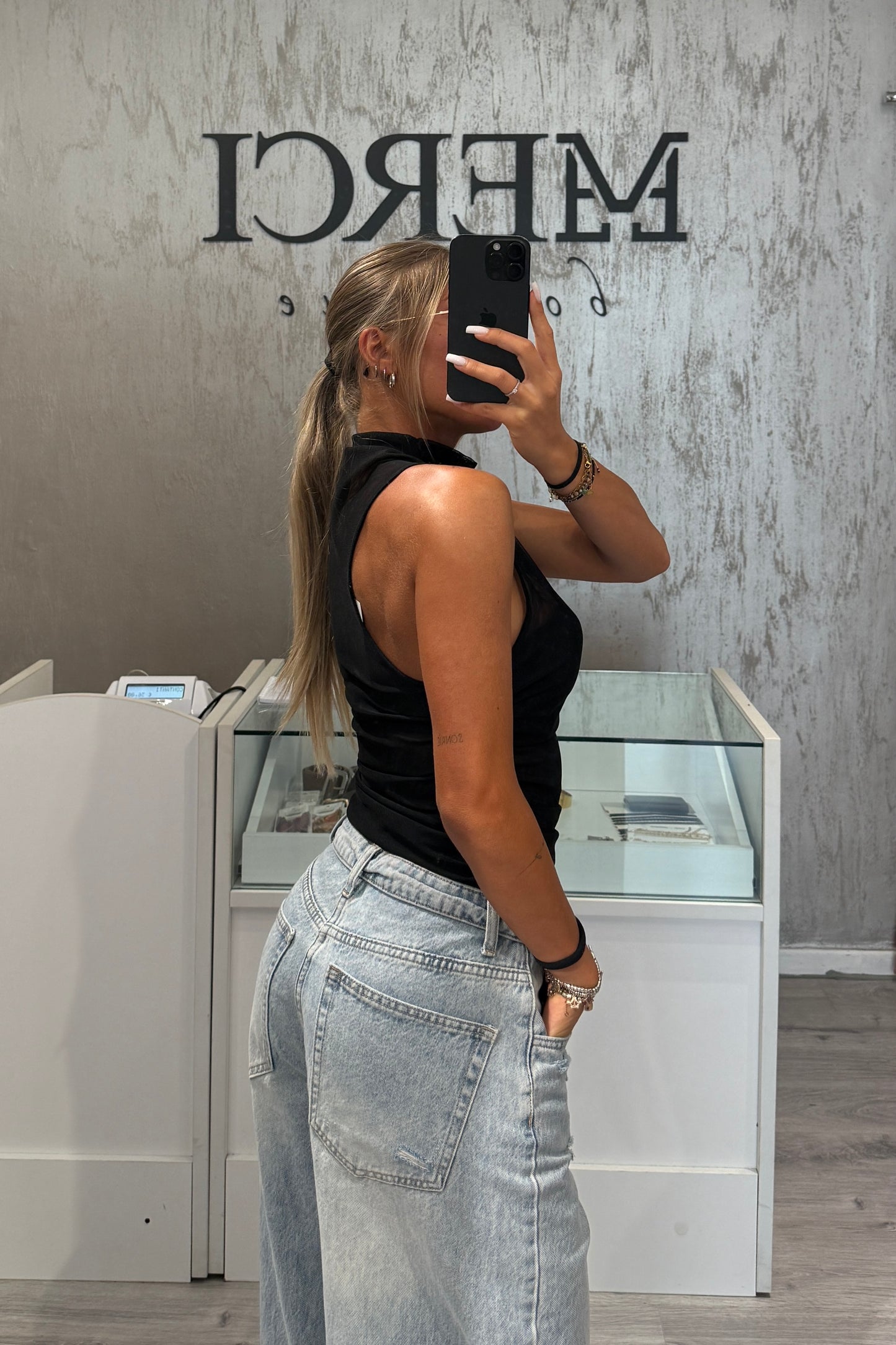 Top Tulle nero