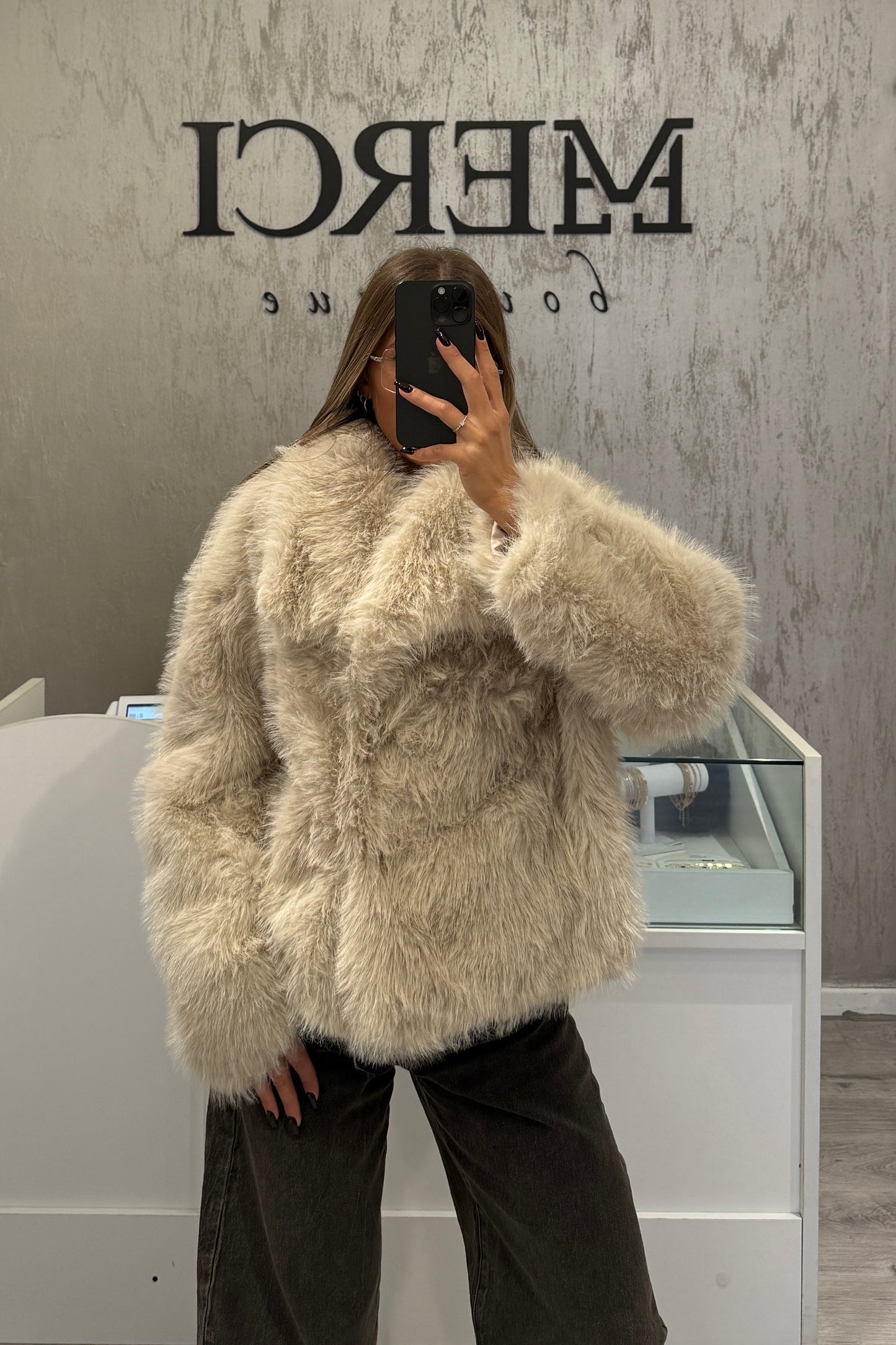 Ecopelliccia beige