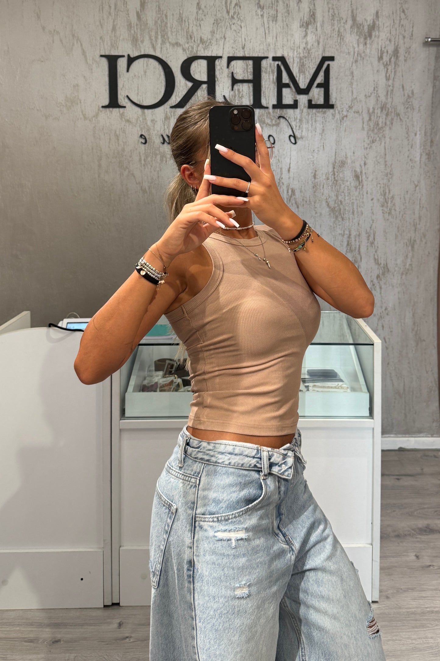 Canotta Costine beige