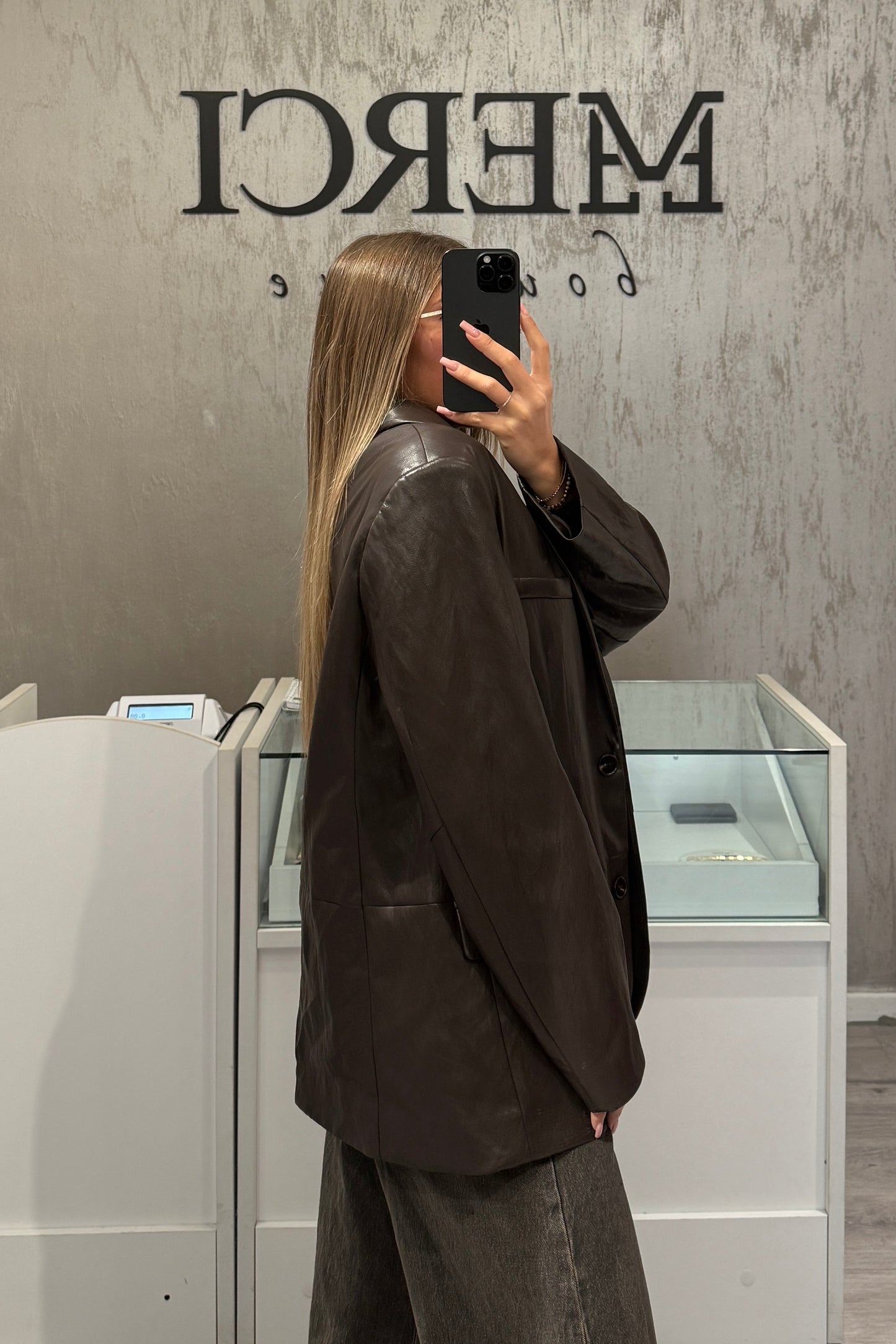 Blazer ecopelle LUMINA marrone