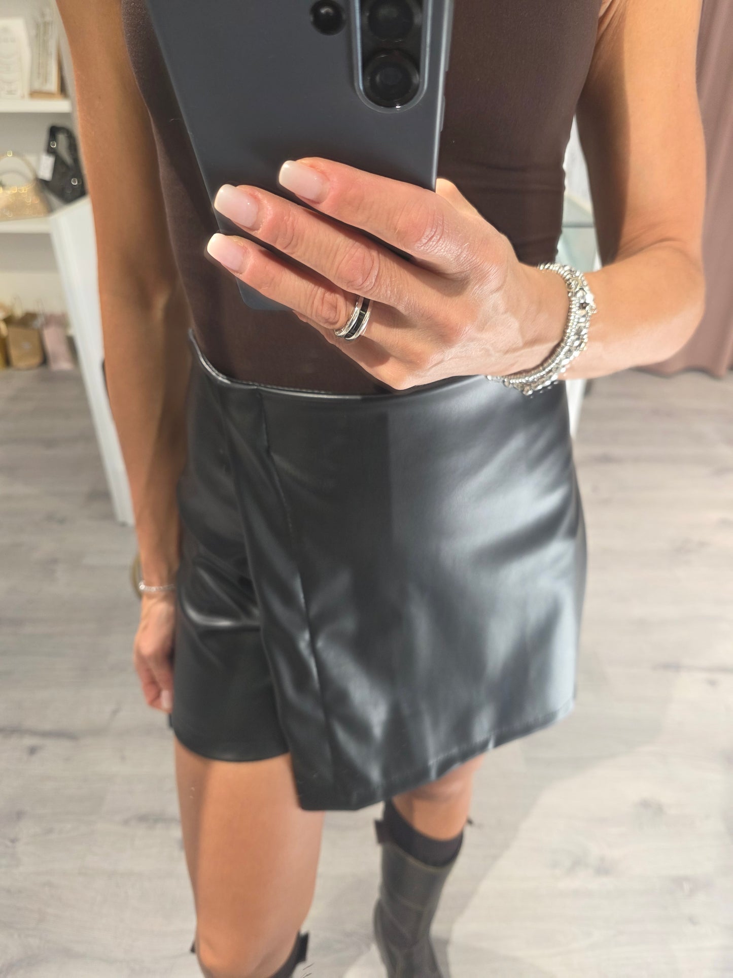 Gonna/short ecopelle