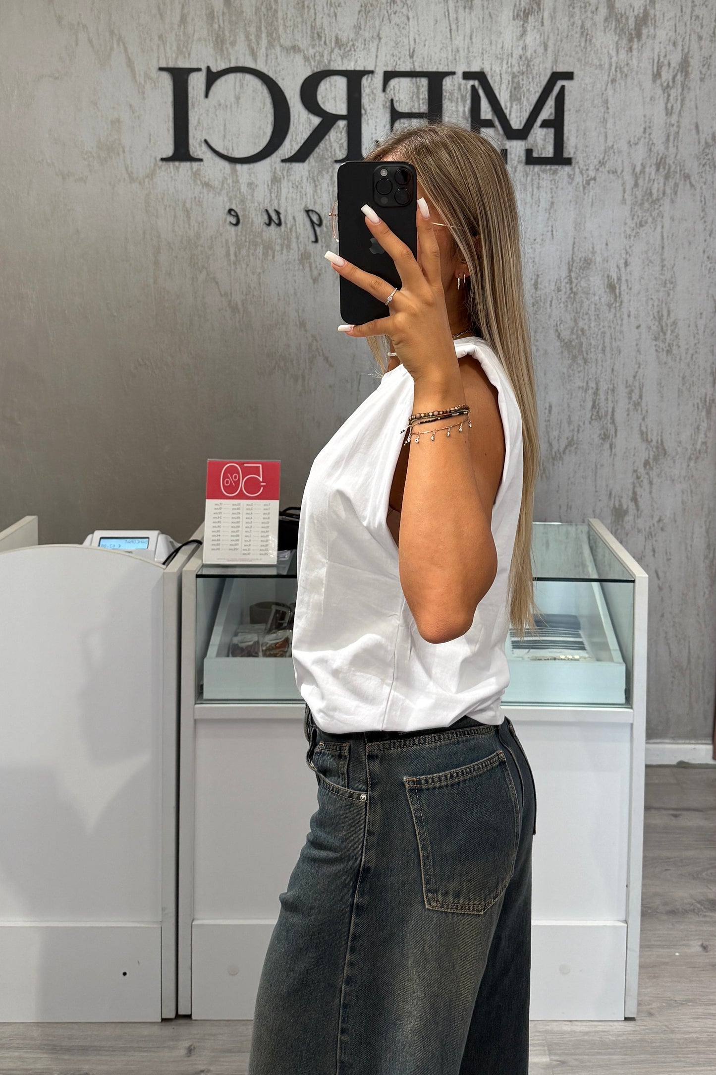 T-shirt Spalline bianca