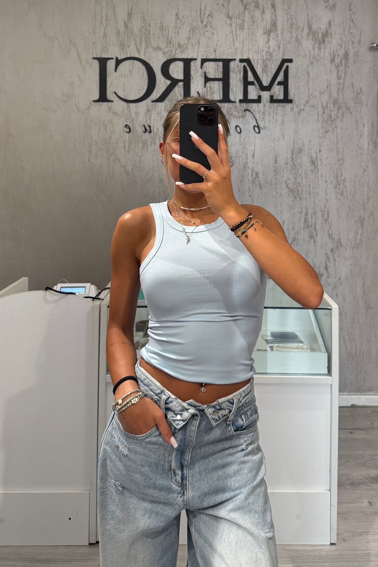 Canotta Costine celeste