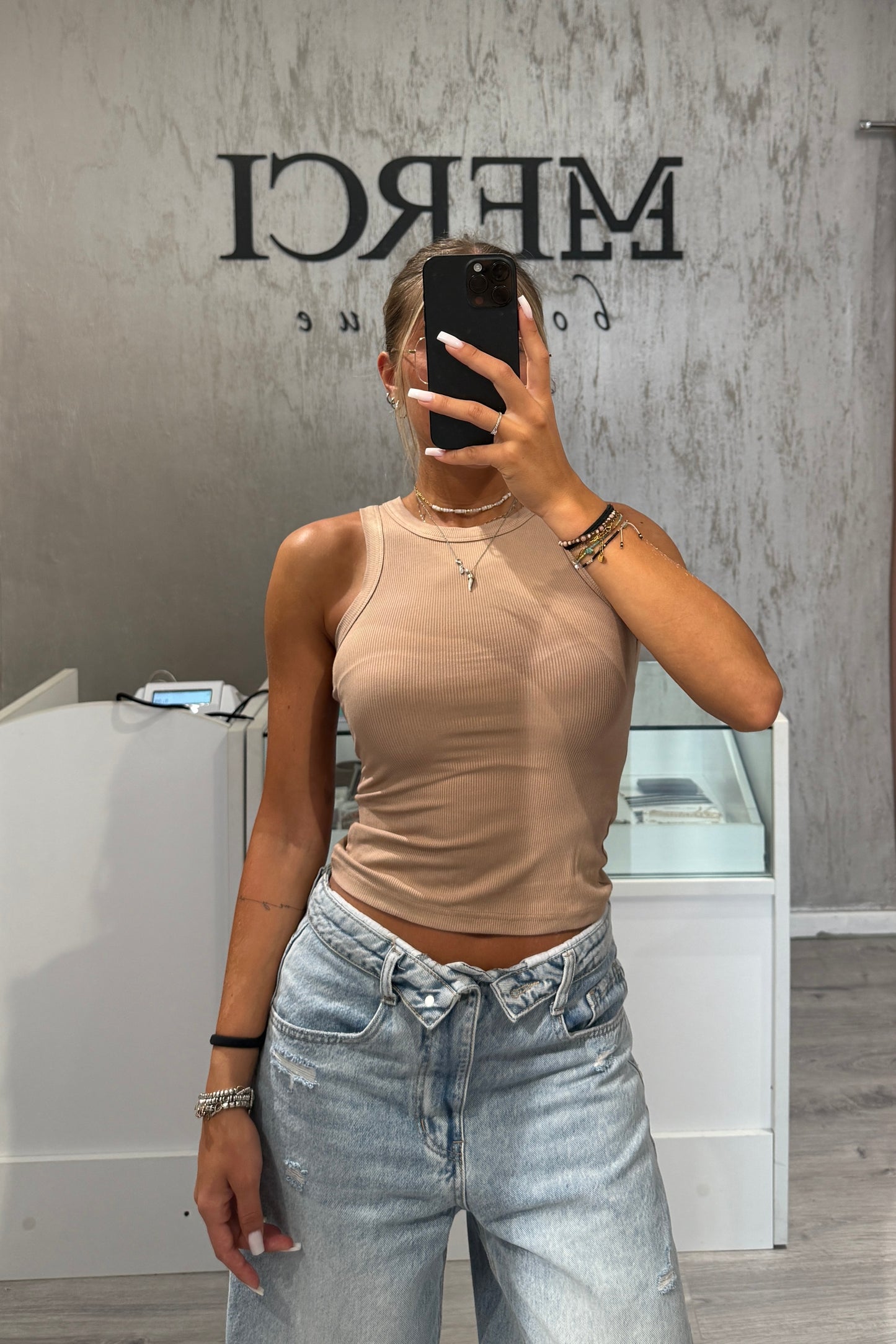 Canotta Costine beige