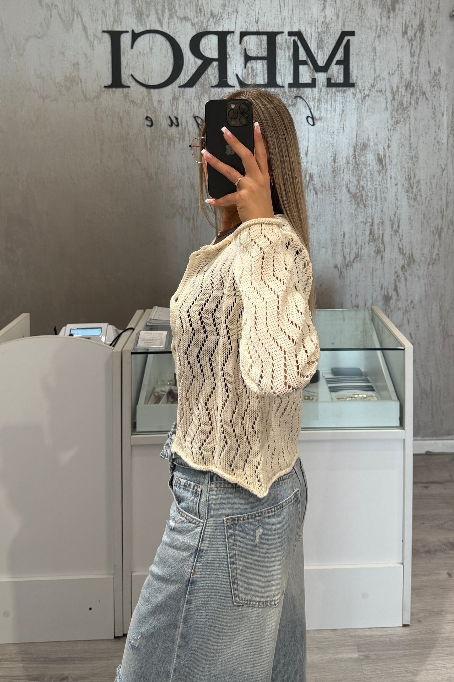 Cardigan panna