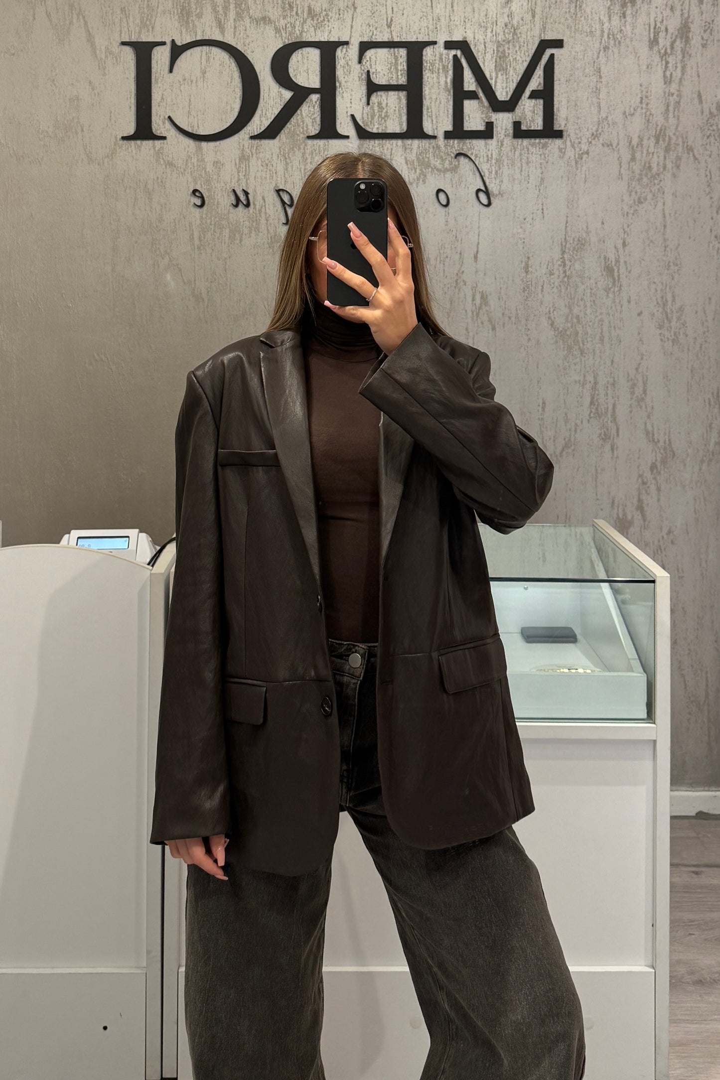 Blazer ecopelle LUMINA marrone