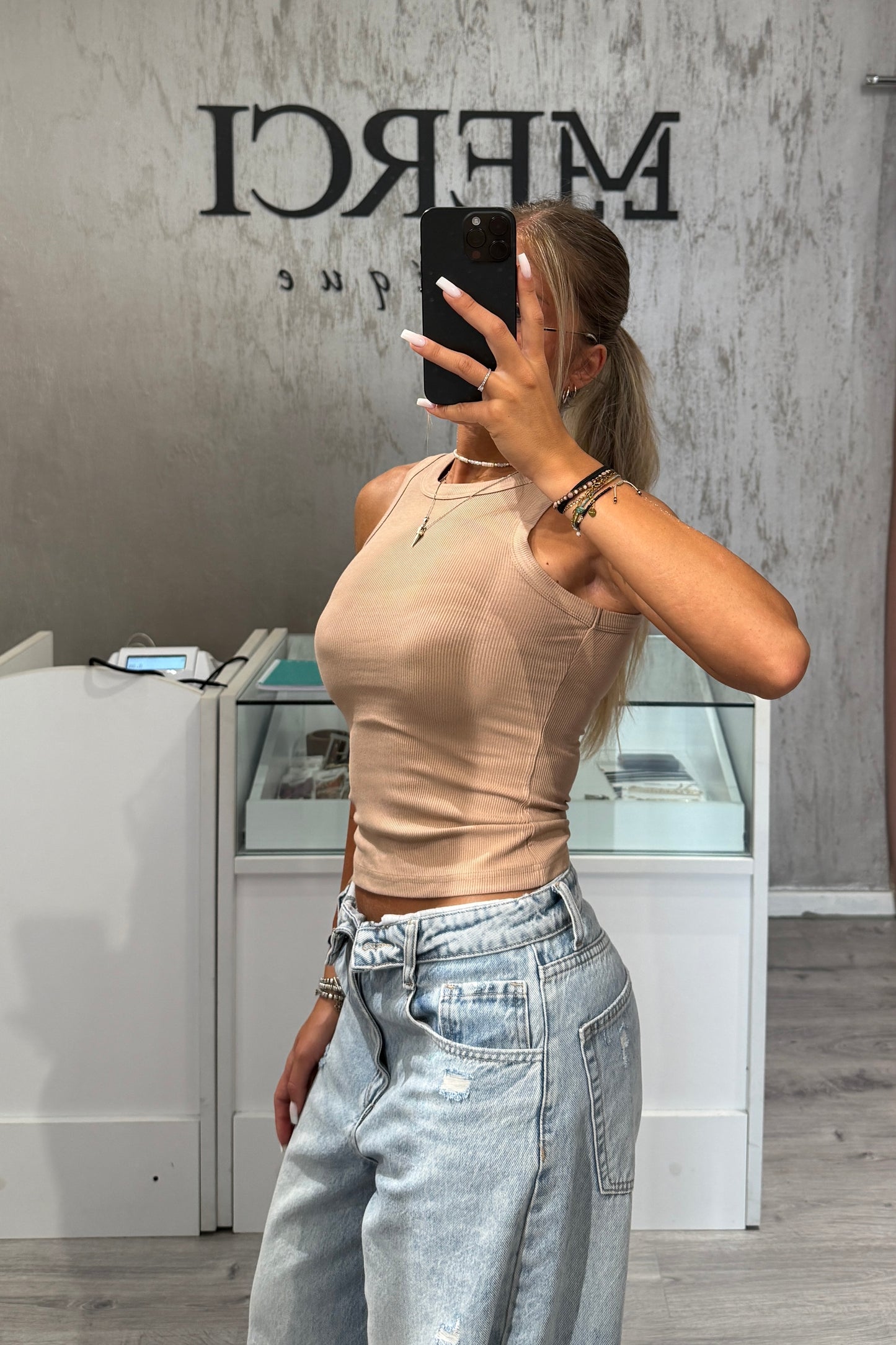 Canotta Costine beige