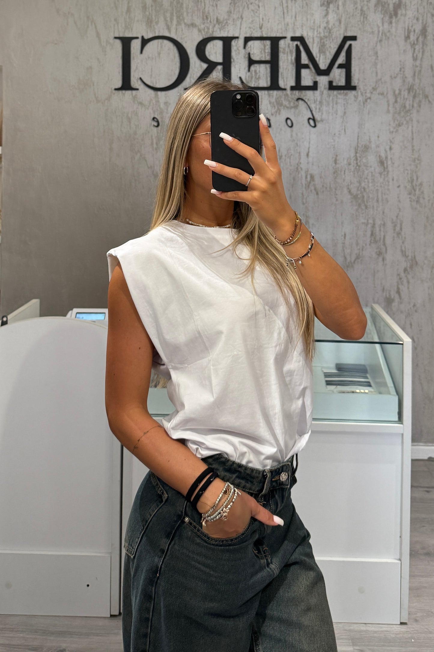 T-shirt Spalline bianca