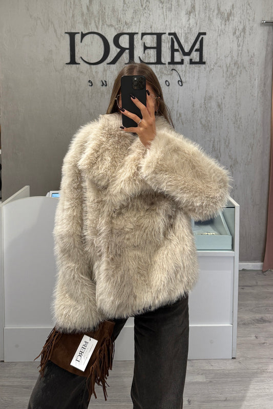 Ecopelliccia beige