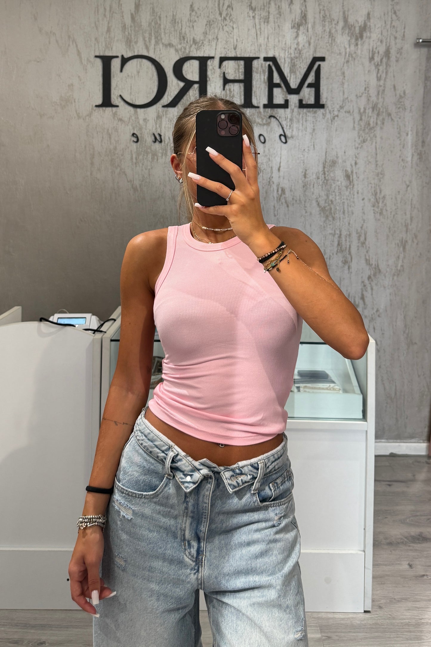 Canotta Costine rosa