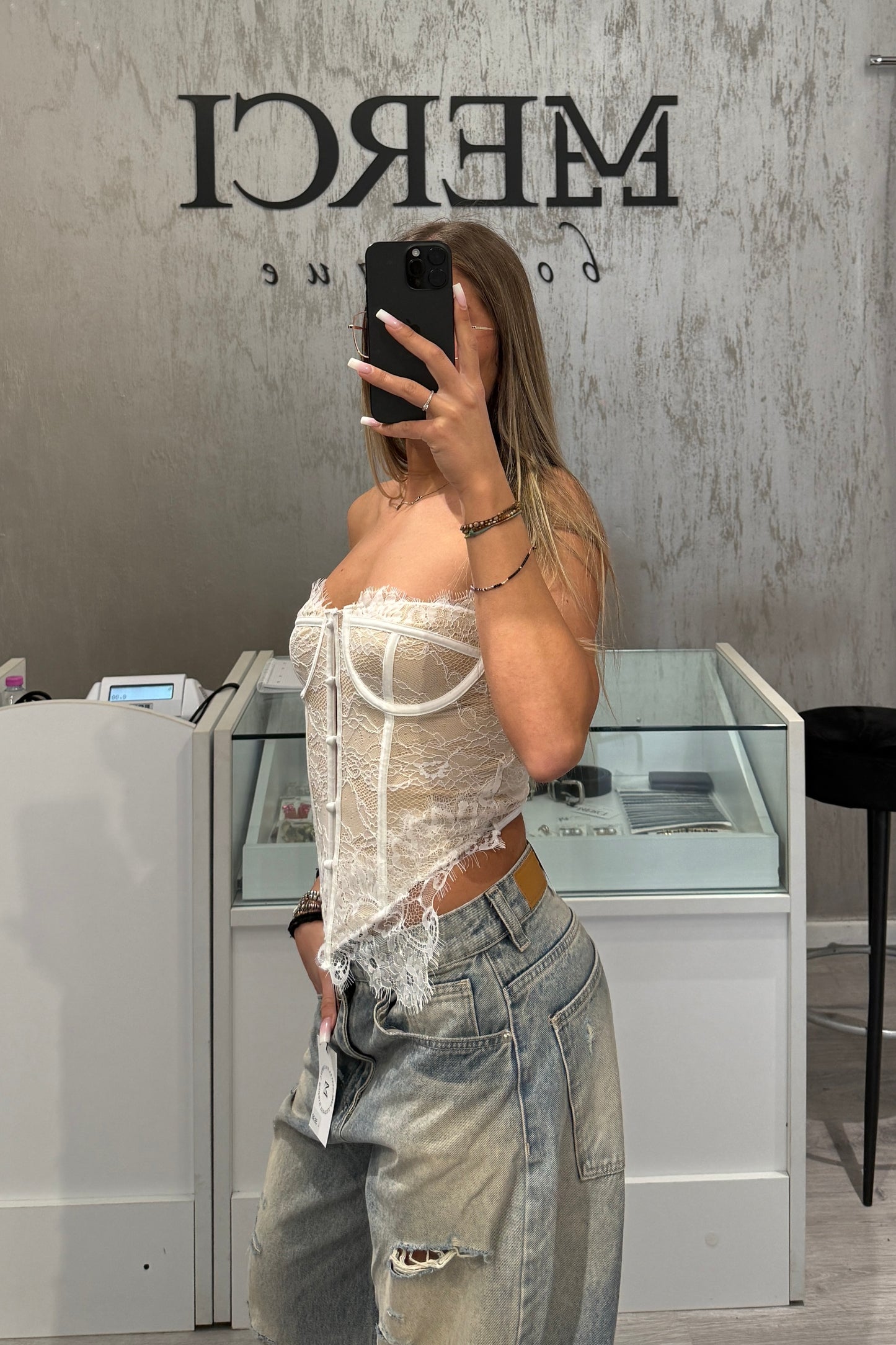 Romantisches Oberteil, weiß