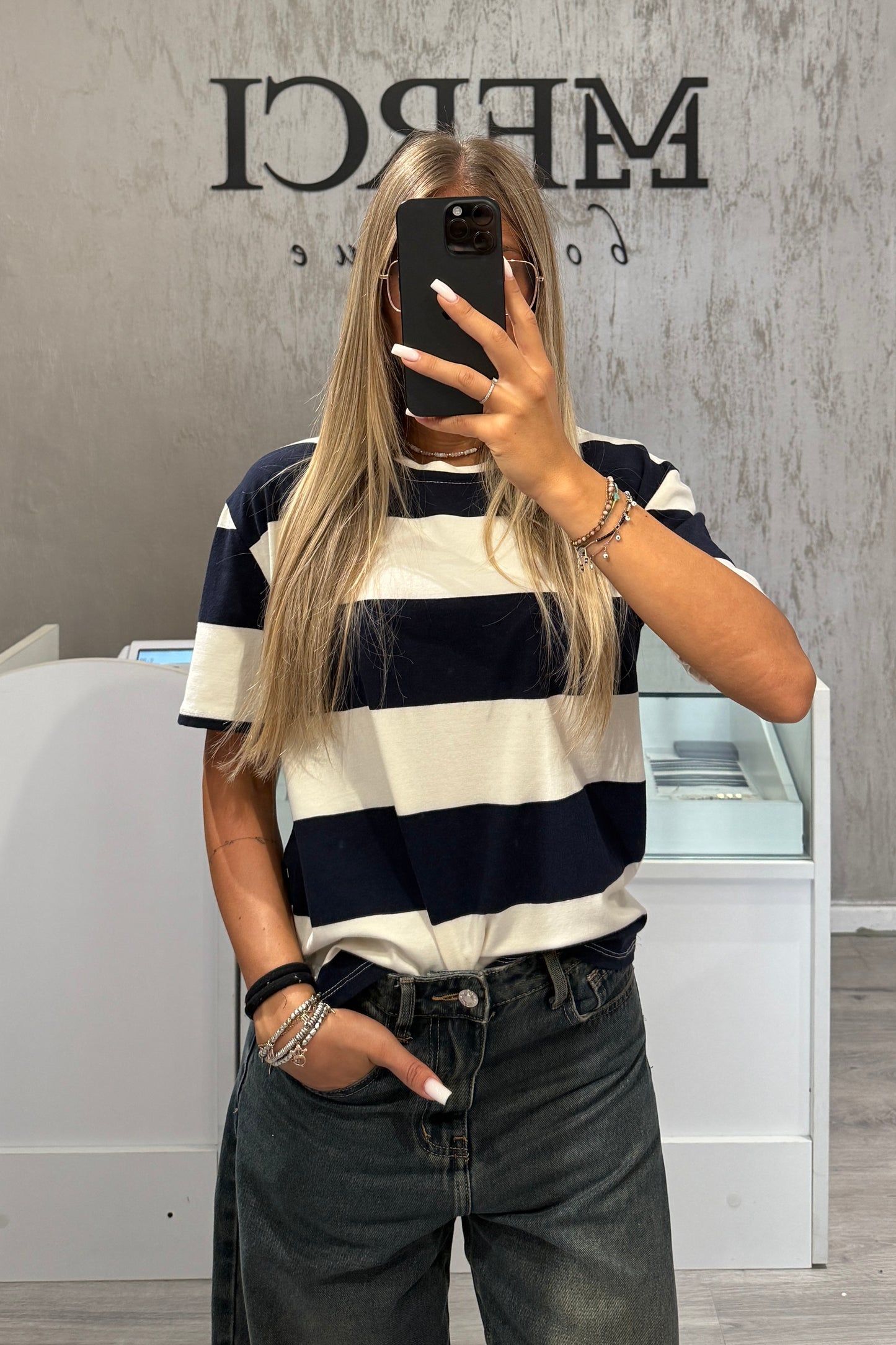 T-shirt righe blu/bianco