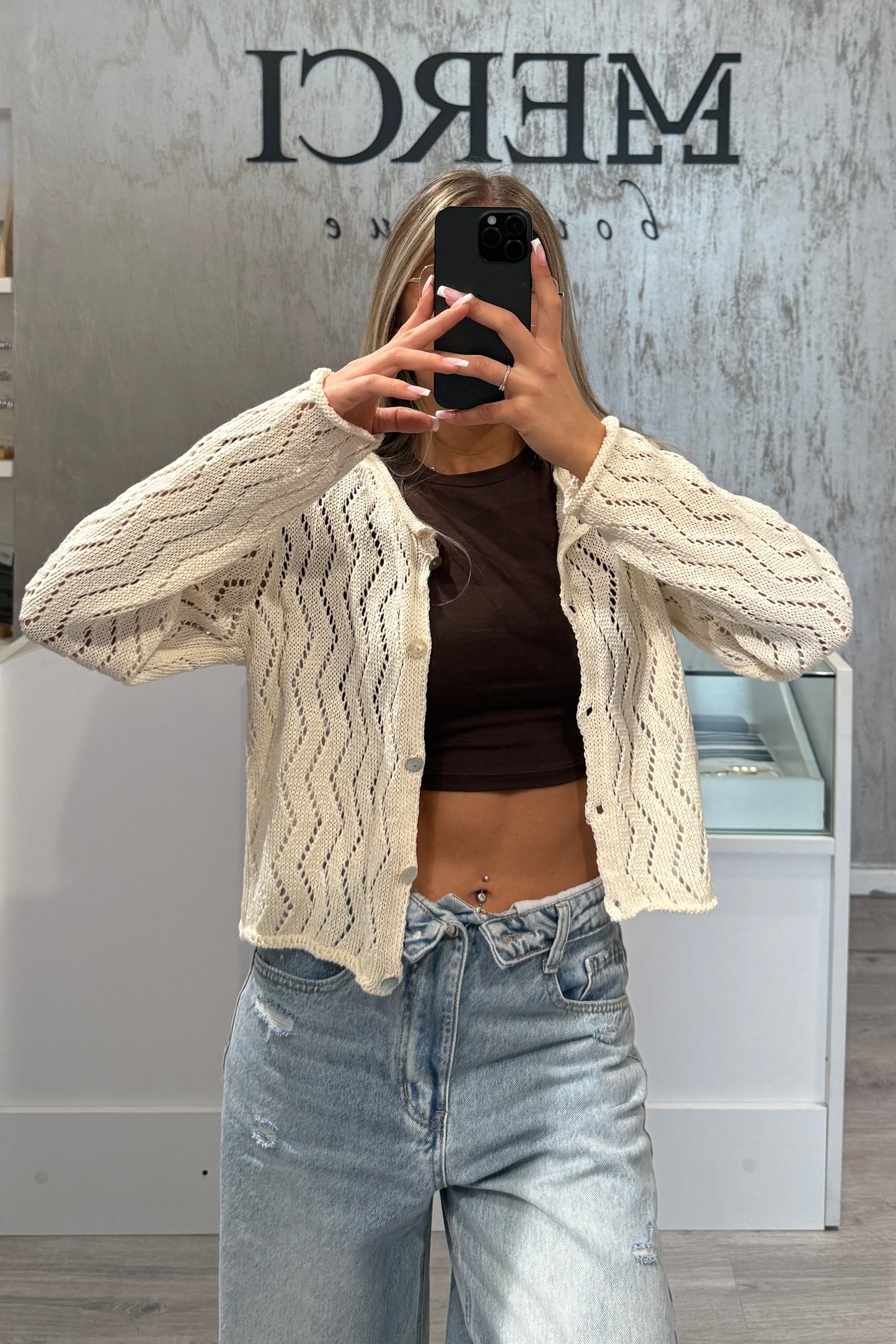 Cardigan panna