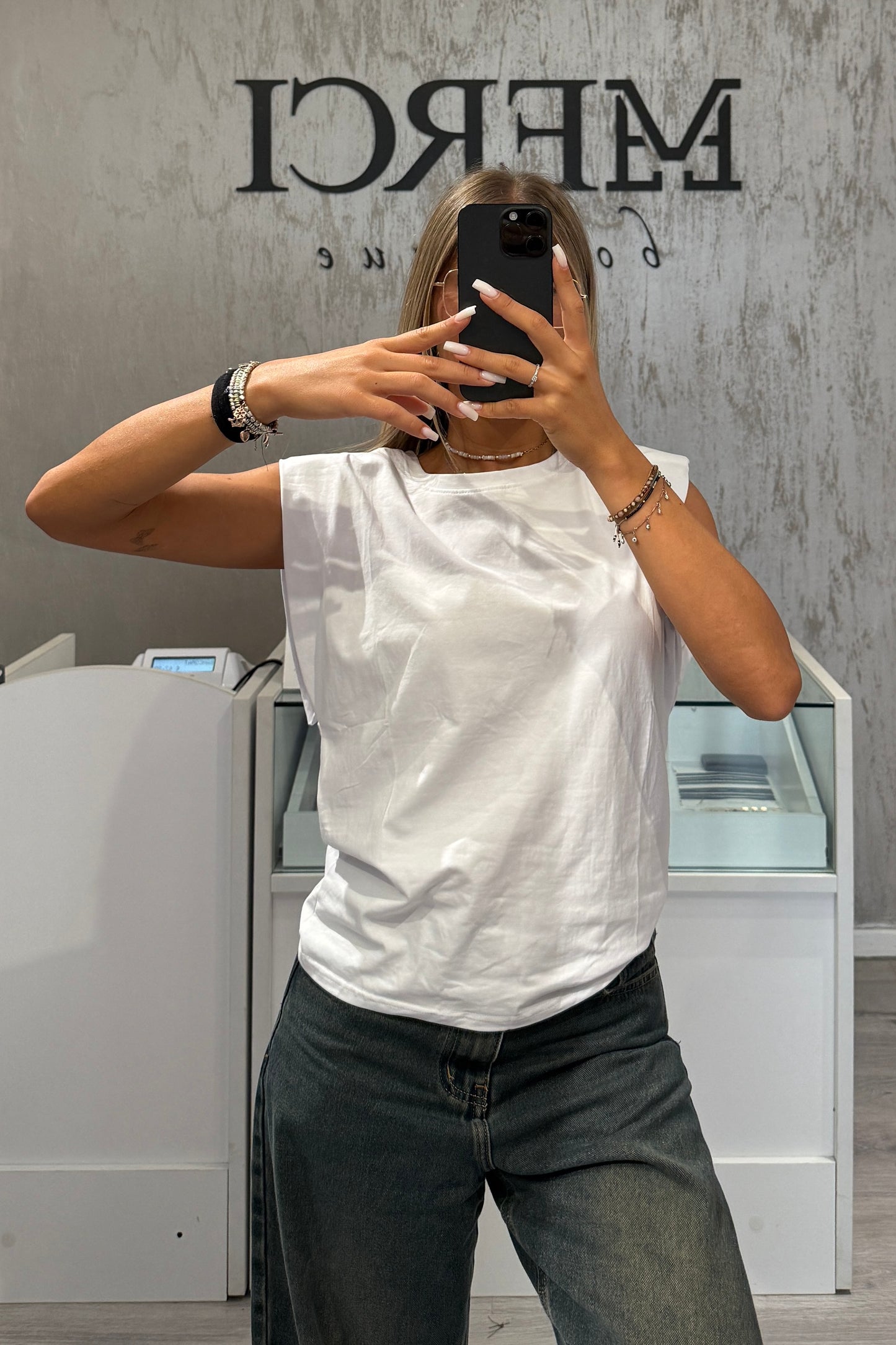 T-shirt Spalline bianca
