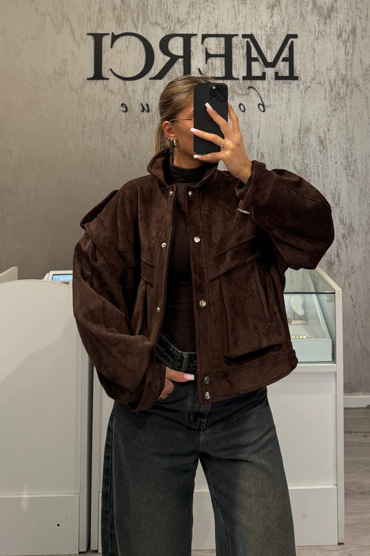 Giacca effetto camoscio