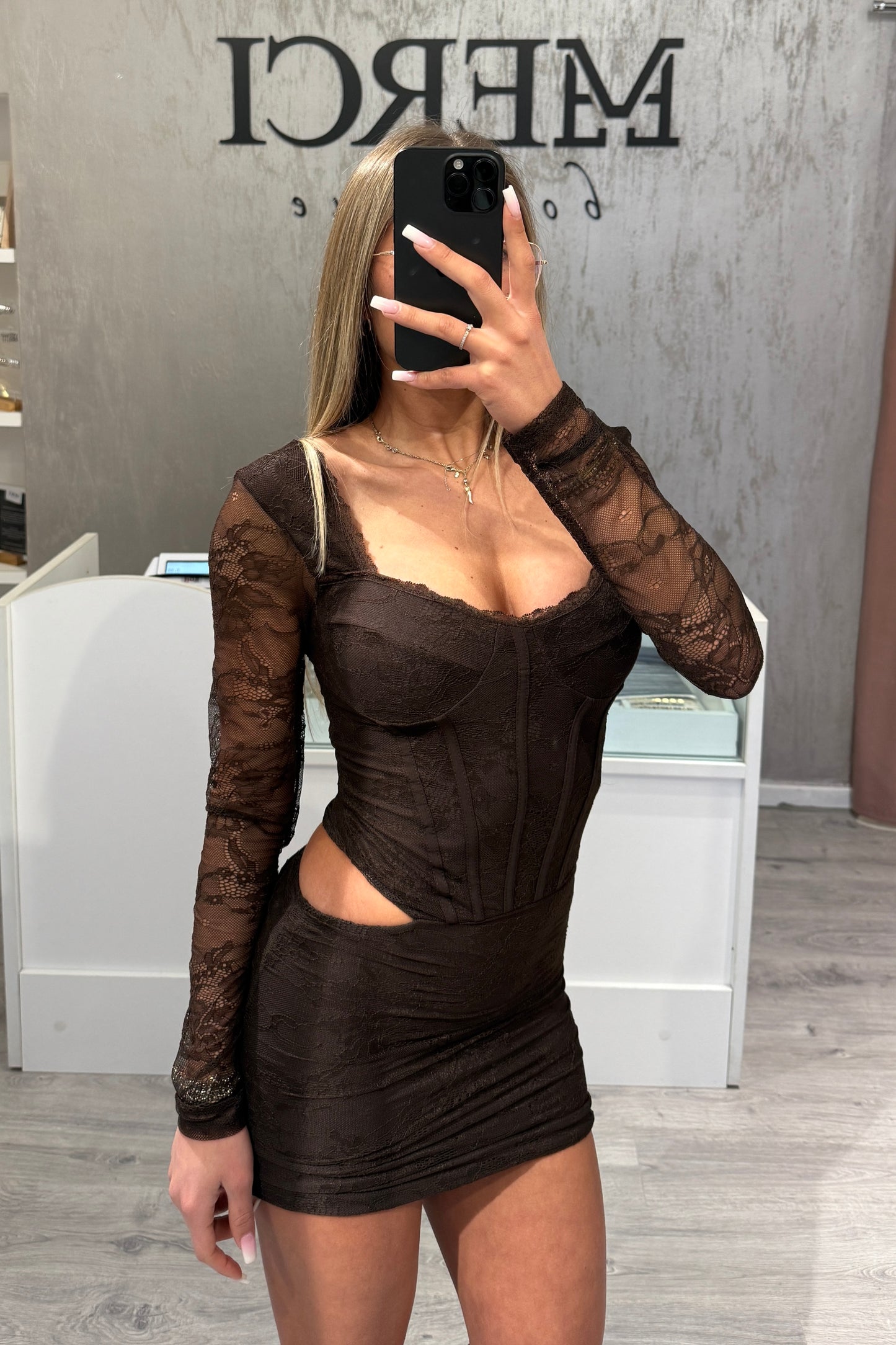 Kleid Brigitte braun