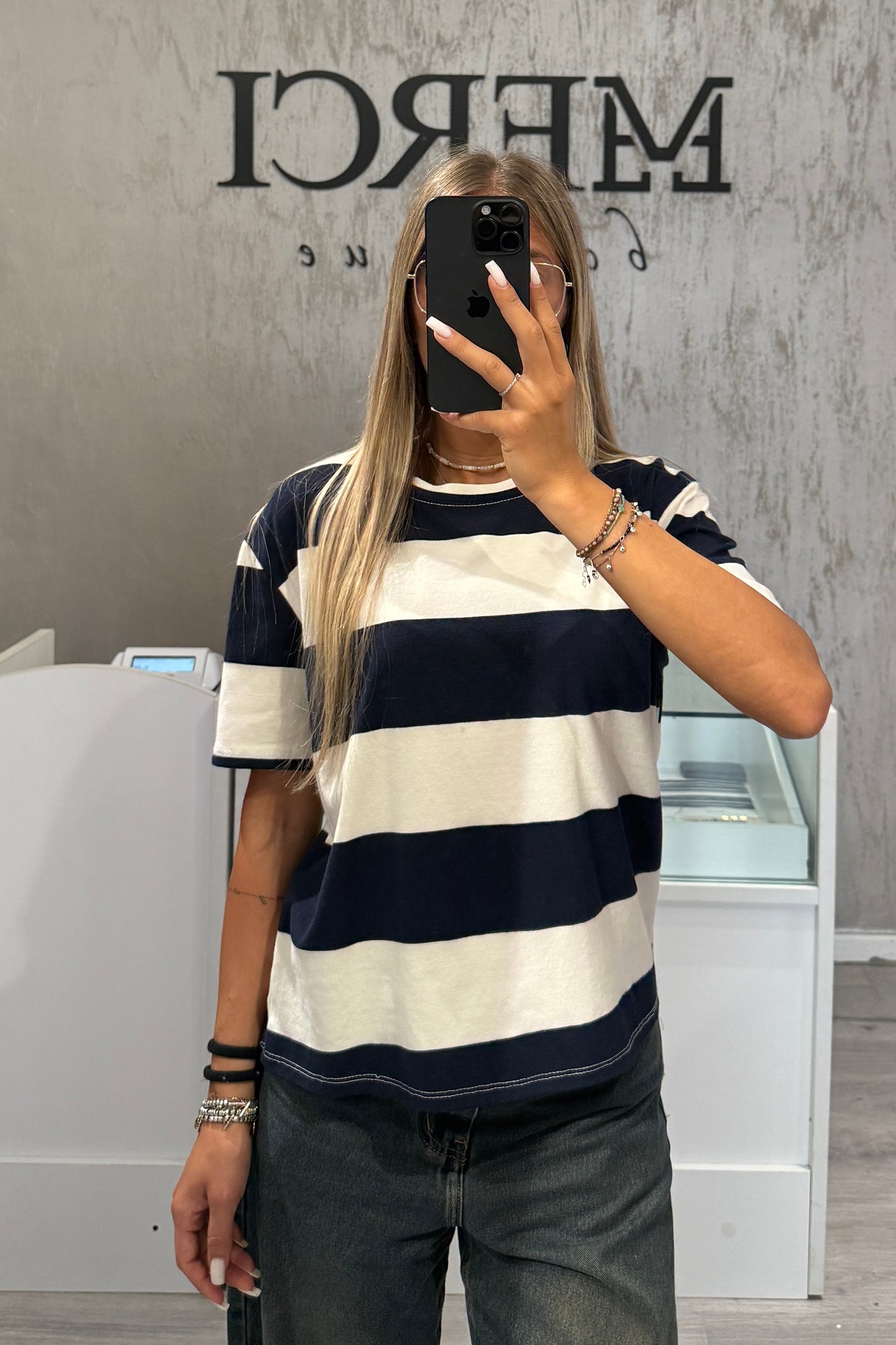 T-shirt righe blu/bianco