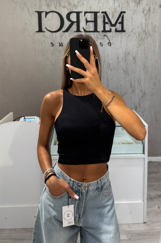 Top Lycra nero