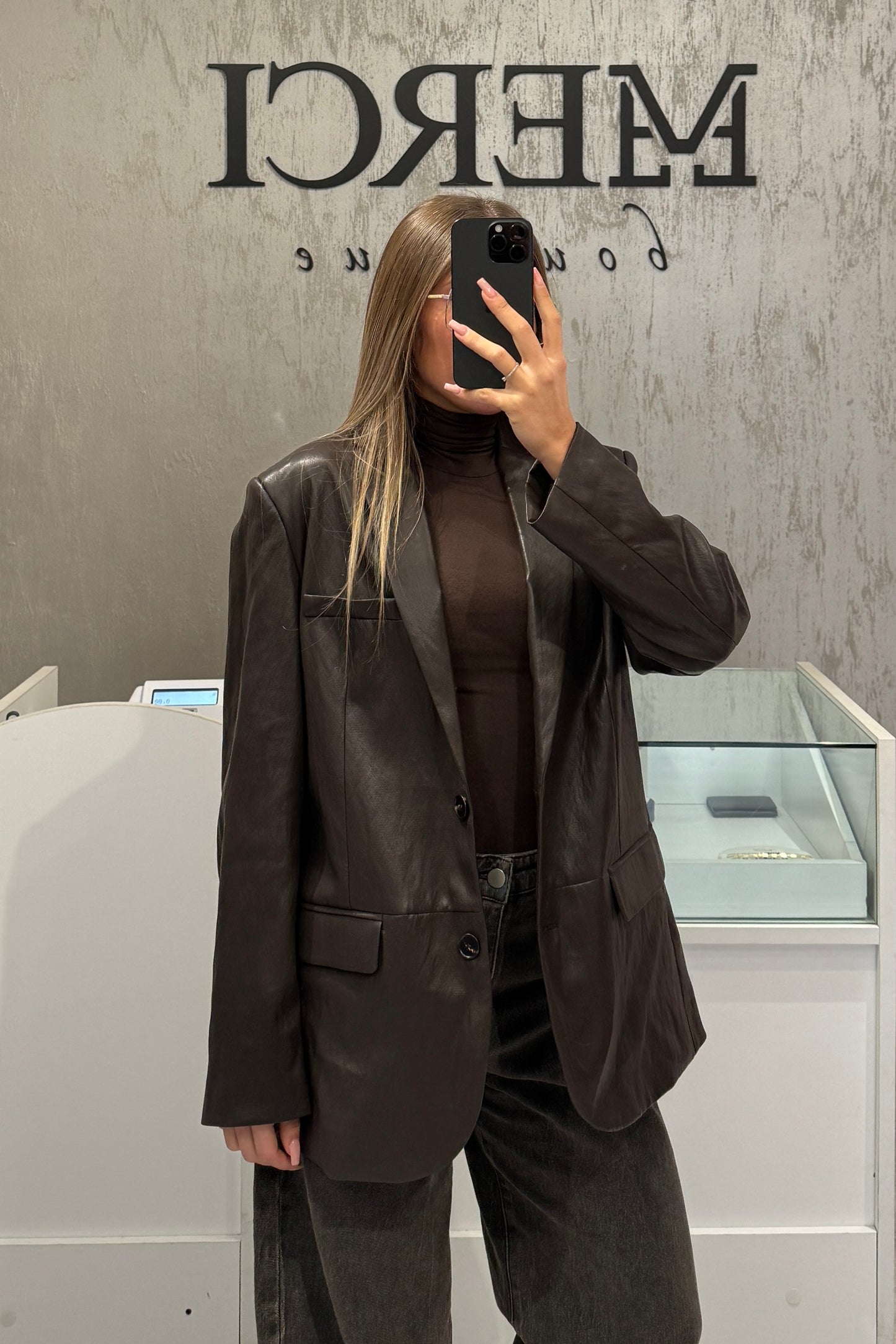Blazer ecopelle LUMINA marrone
