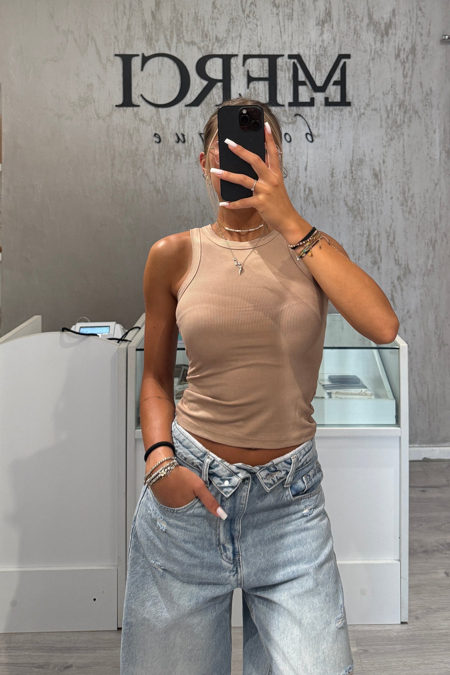 Canotta Costine beige
