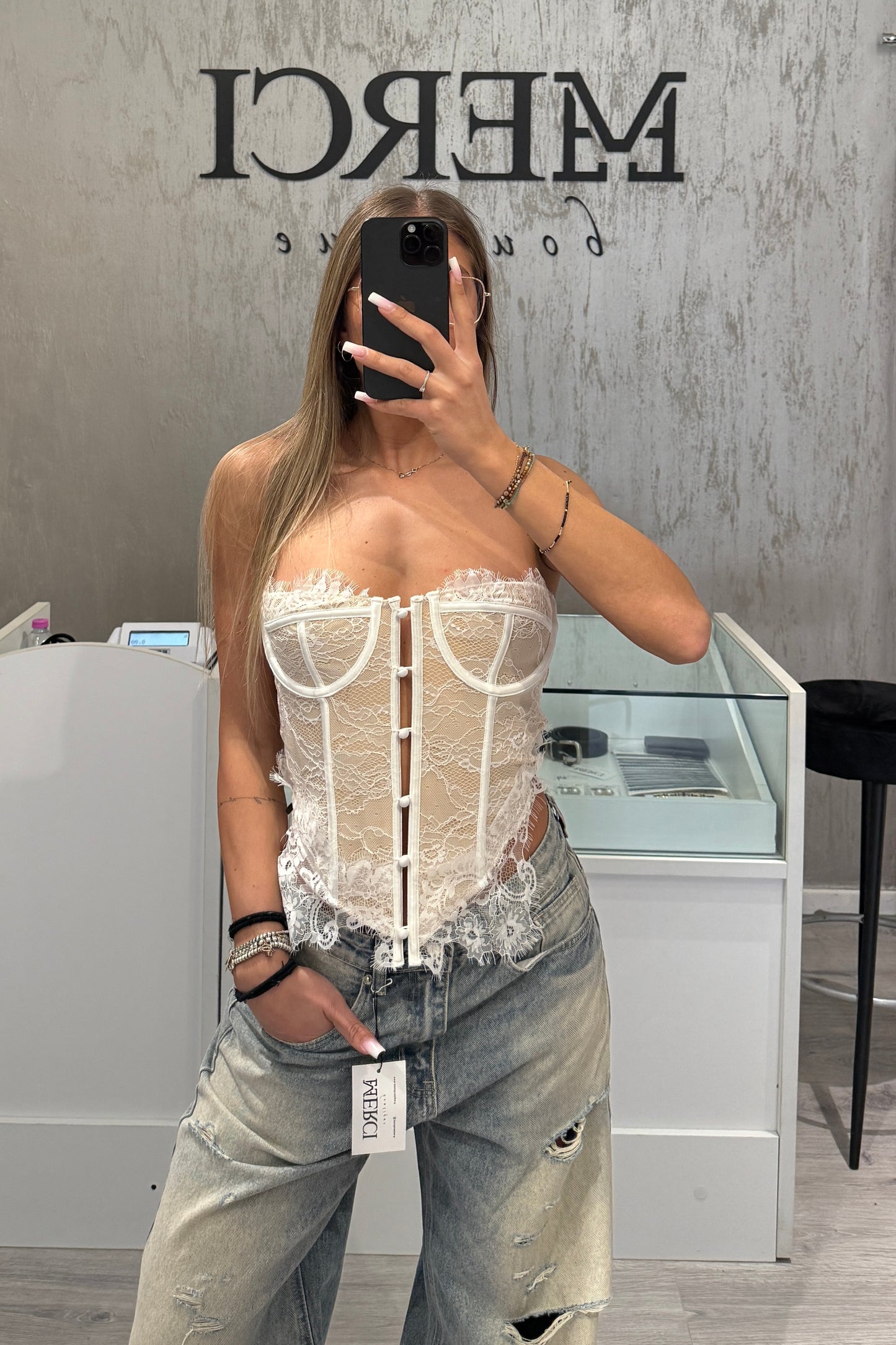 Romantisches Oberteil, weiß